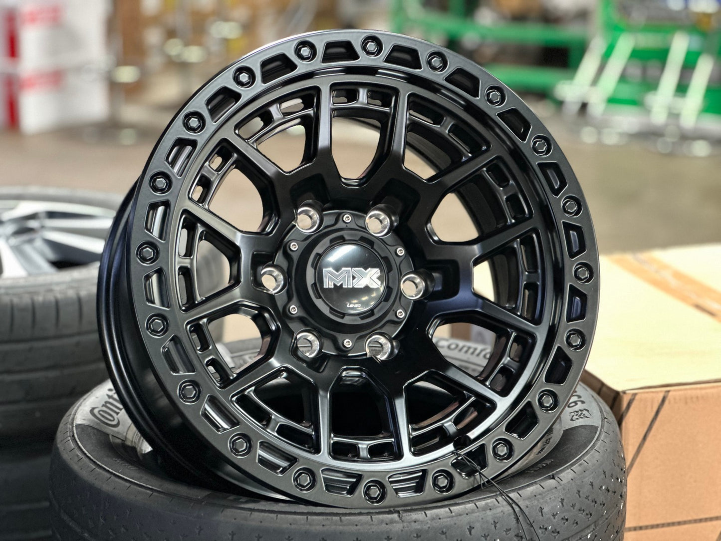 New 16X8.5 ET0 Lenso MX Gravel Rim (4 wheel) Matt Black 6X139.7