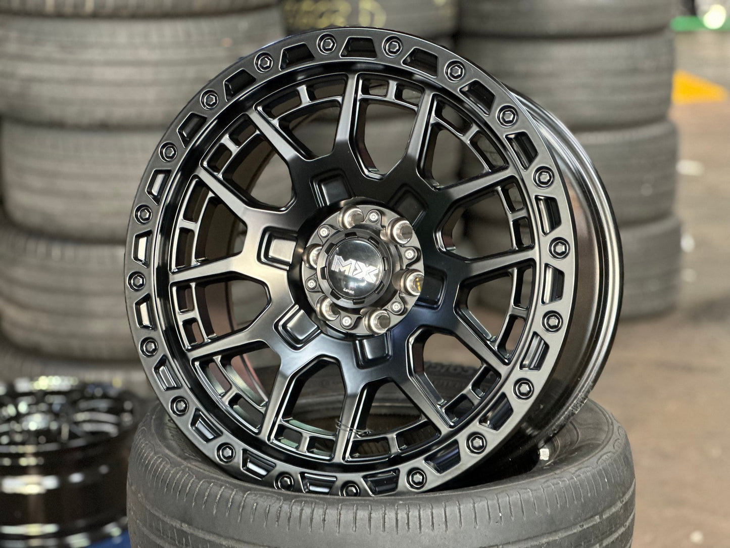 New 18X9 ET20 Lenso MX Gravel Rim (4 wheel) Matt Black 6X114.3