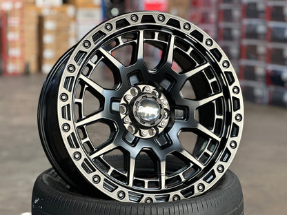 New 18X9 ET20 Lenso MX Gravel Rim (4 wheel) Matt Black 6X114.3