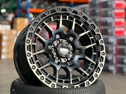 New 18X9 ET20 Lenso MX Gravel Rim (4 wheel) Matt Black 6X114.3