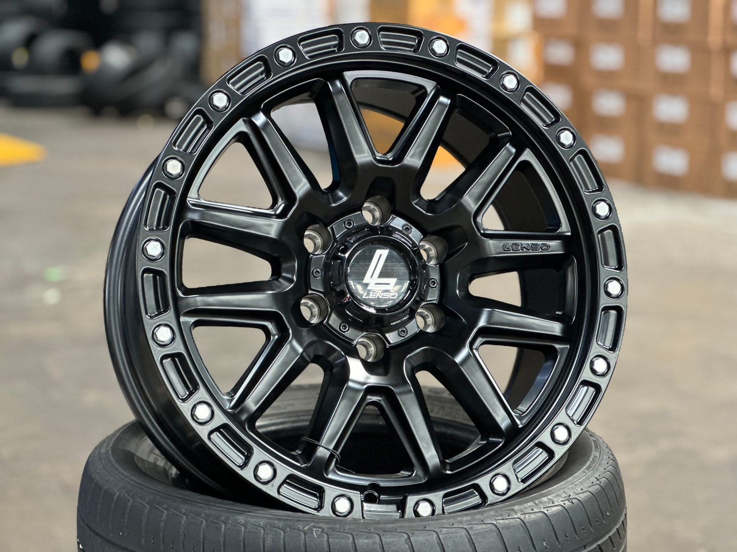 New 18X9 ET18 Lenso MX Marvel Rim (4 wheel) Matt Black 6X139.7