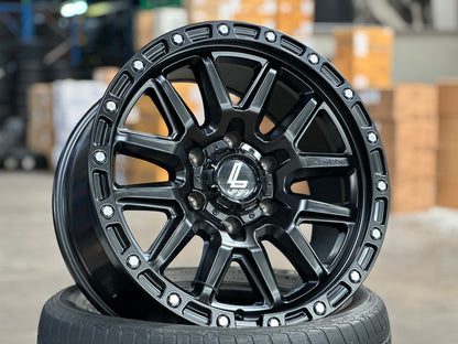 New 18X9 ET18 Lenso MX Marvel Rim (4 wheel) Matt Black 6X139.7