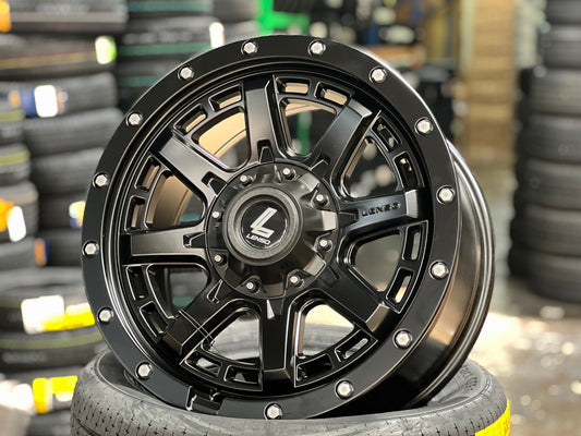 New 18X9 ET18 Lenso MX Tyrant Rim (4 wheel) Matt Black 6X114.3