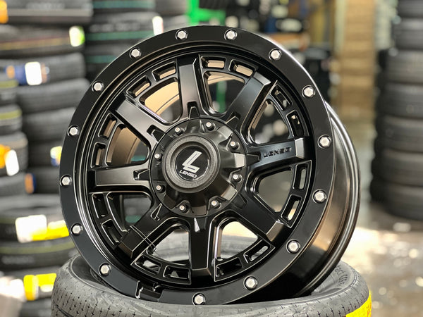 New 18X9 ET18 Lenso MX Tyrant Rim (4 wheel) Matt Black 6X114.3