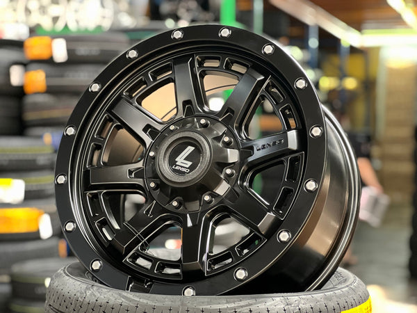 New 18X9 ET18 Lenso MX Tyrant Rim (4 wheel) Matt Black 6X114.3
