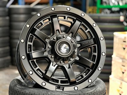 New 18X9 ET18 Lenso MX Tyrant Rim (4 wheel) Matt Black 6X114.3