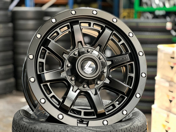 New 18X9 ET18 Lenso MX Tyrant Rim (4 wheel) Matt Black 6X114.3