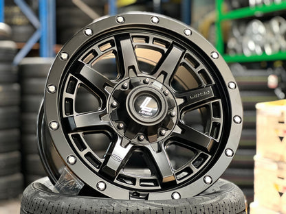 New 18X9 ET18 Lenso MX Tyrant Rim (4 wheel) Matt Black 6X114.3