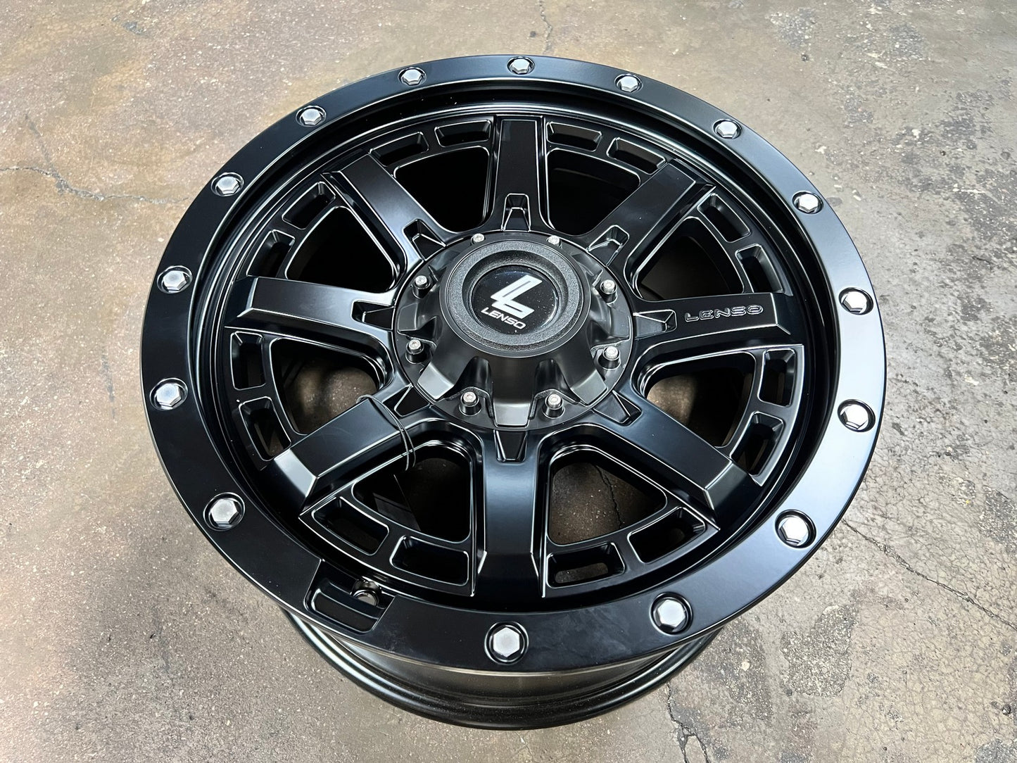 New 18X9 ET18 Lenso MX Tyrant Rim (4 wheel) Matt Black 6X114.3