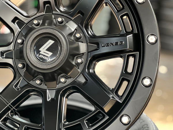 New 18X9 ET18 Lenso MX Tyrant Rim (4 wheel) Matt Black 6X114.3