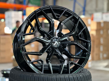 New 17X7.5 ET25 Peugeot Design Mesh Rim (4 wheel) Gloss Black 4X108