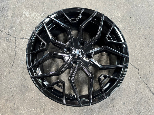 New 17X7.5 ET25 Peugeot Design Mesh Rim (4 wheel) Gloss Black 4X108