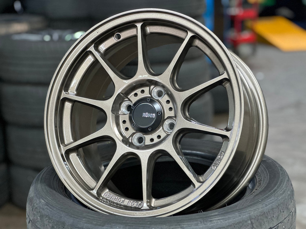 New 15X7.5 ET35 Konig Dekagram Rim (4 wheel) Gloss Bronze 4X100