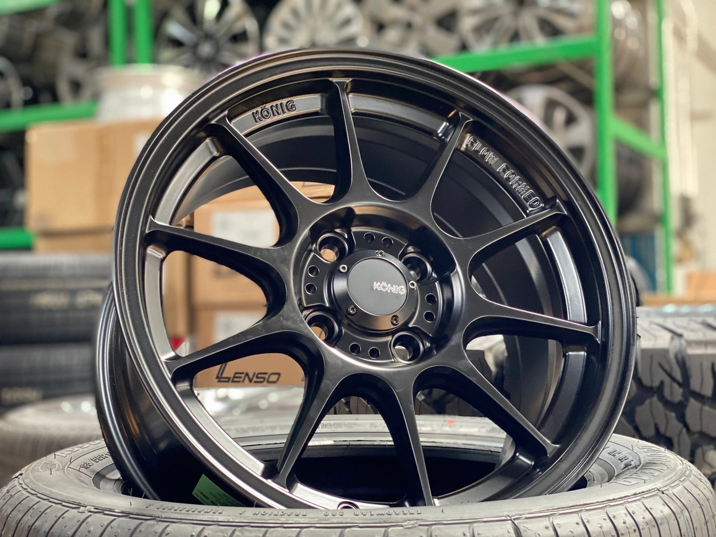 New 15X7.5 ET35 Konig Dekagram Rim (4 wheel) Matt Black 4X100