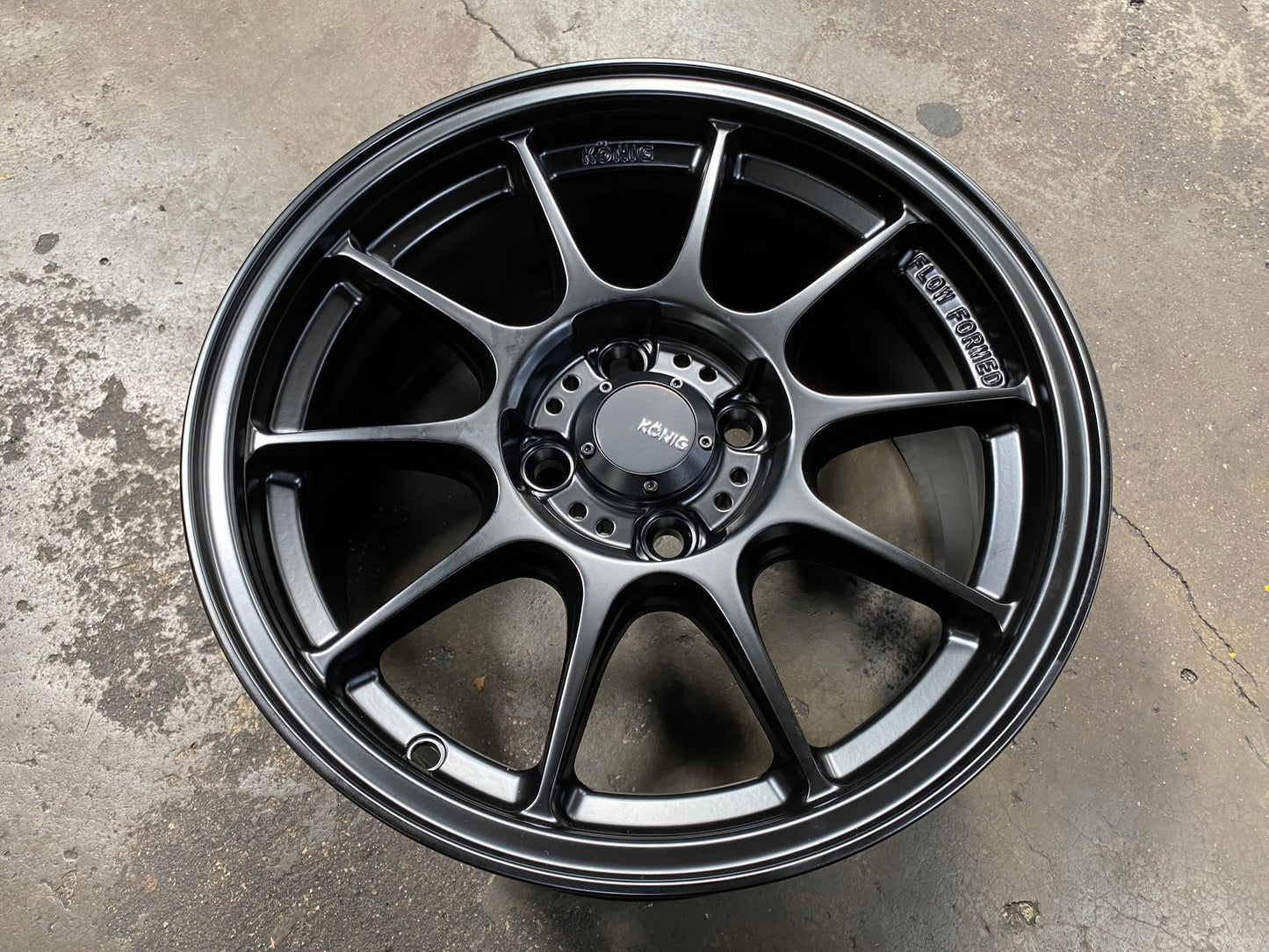 New 15X7.5 ET35 Konig Dekagram Rim (4 wheel) Matt Black 4X100