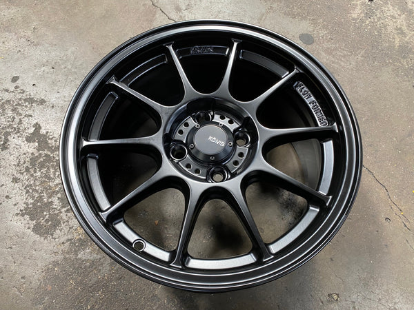New 15X7.5 ET35 Konig Dekagram Rim (4 wheel) Matt Black 4X100