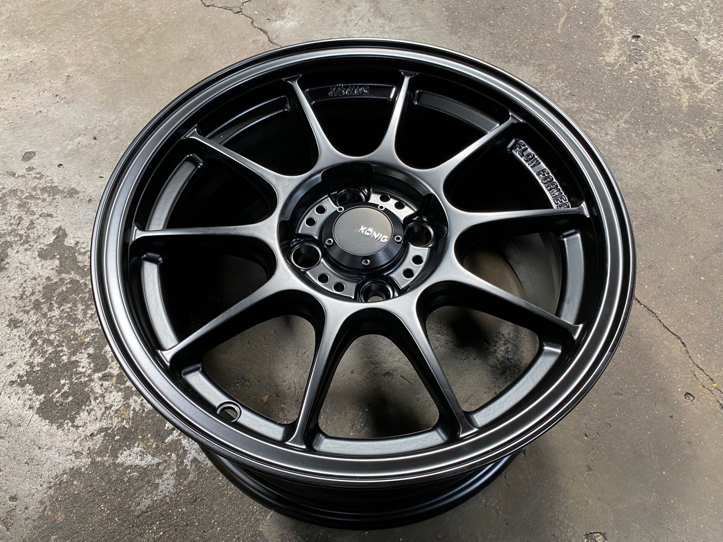 New 15X7.5 ET35 Konig Dekagram Rim (4 wheel) Matt Black 4X100