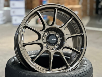 New 16X8 ET35 Konig Dekagram Rim (4 wheel) Gloss Bronze 4X100