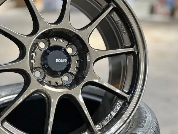 New 16X8 ET35 Konig Dekagram Rim (4 wheel) Gloss Bronze 4X100