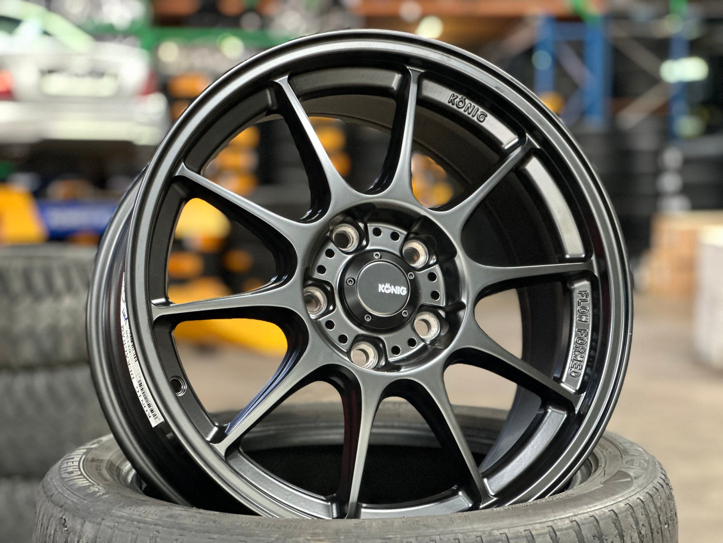 New 17X8 ET40 Konig Dekagram Rim (4 wheel) Matt Black 5X114.3