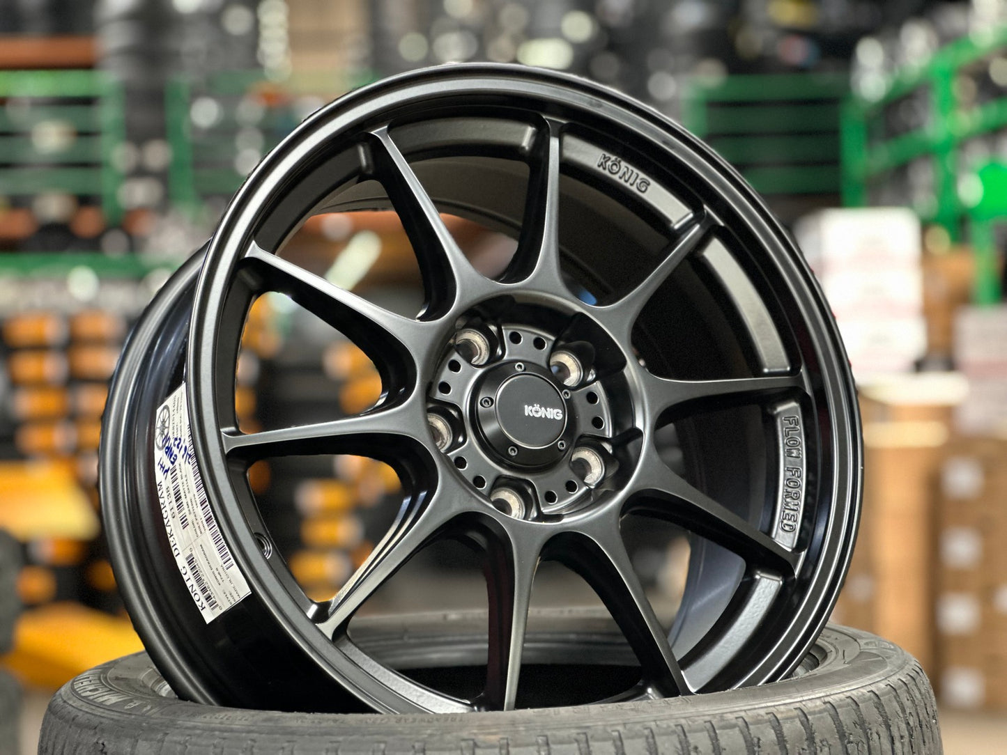 New 17X8 ET40 Konig Dekagram Rim (4 wheel) Matt Black 5X114.3