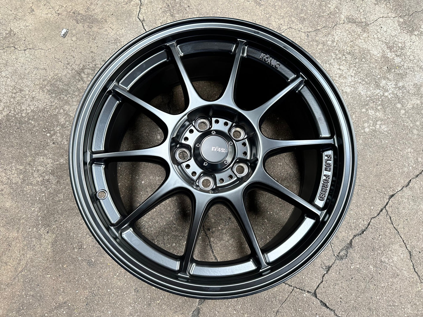 New 17X8 ET40 Konig Dekagram Rim (4 wheel) Matt Black 5X114.3