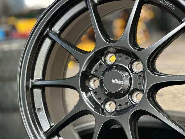 New 17X8 ET40 Konig Dekagram Rim (4 wheel) Matt Black 5X114.3