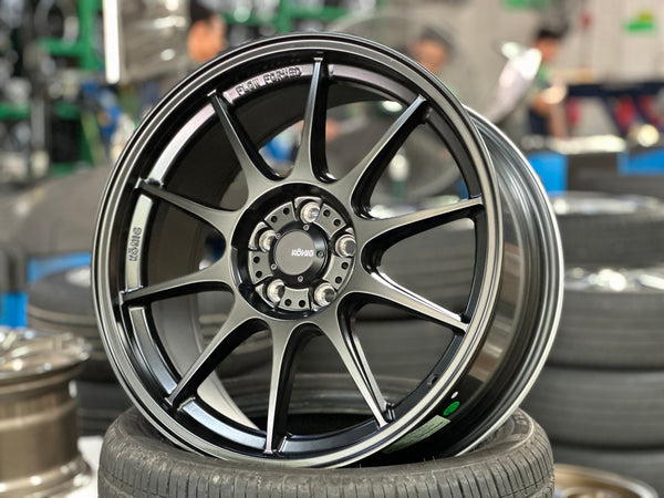 New 18X8.5 ET44 Konig Dekagram Rim (4 wheel) Matt Black 5X100