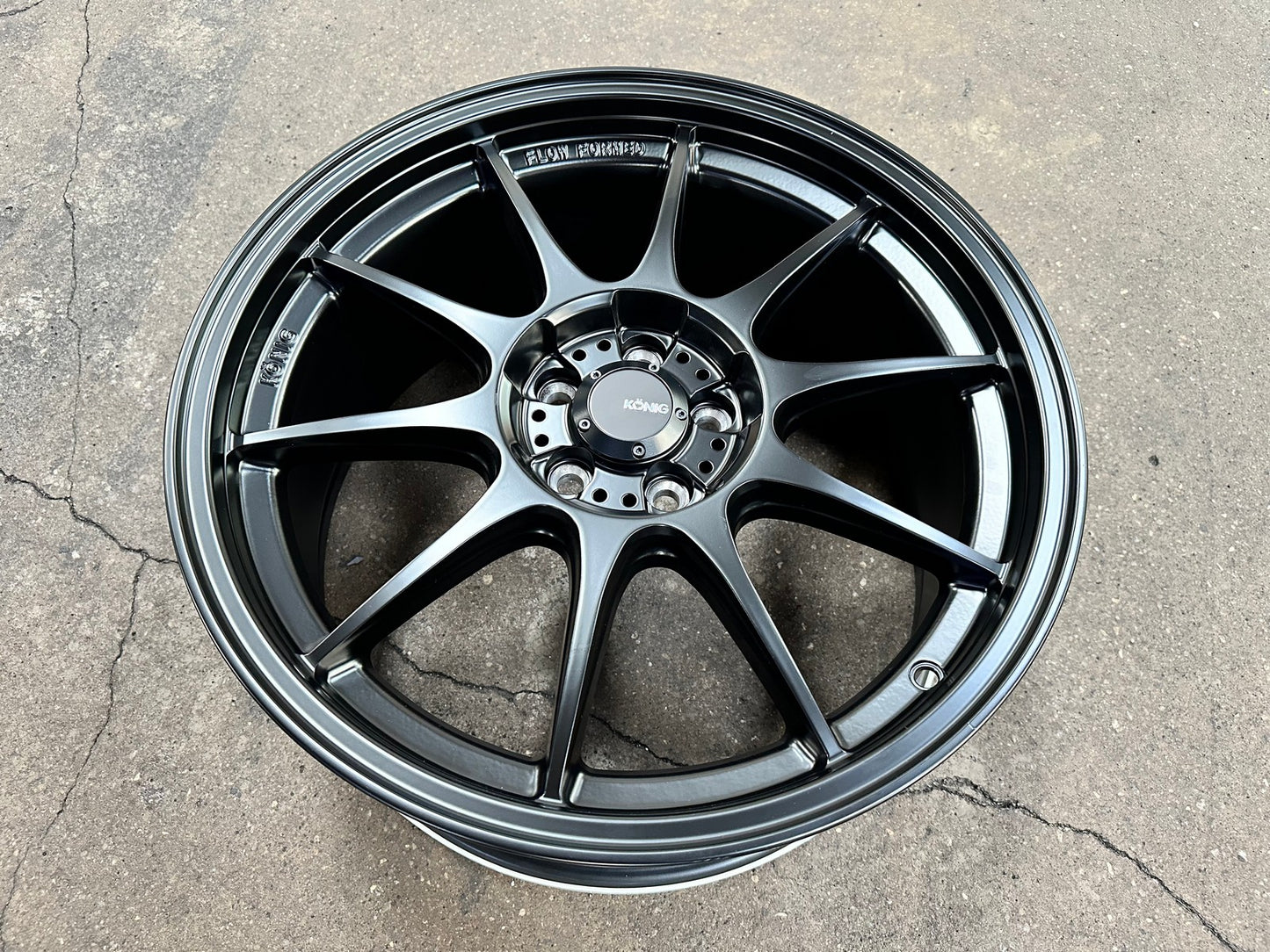 New 18X8.5 ET44 Konig Dekagram Rim (4 wheel) Matt Black 5X100