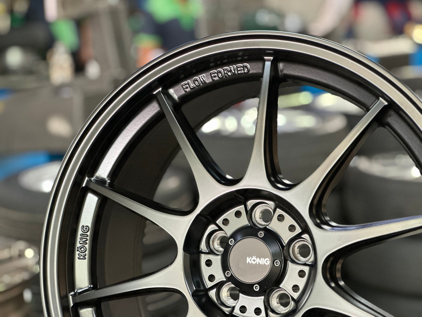 New 18X8.5 ET44 Konig Dekagram Rim (4 wheel) Matt Black 5X100