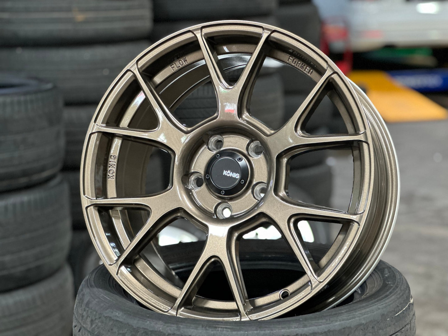 New 17X8 ET40 Konig Ampliform Rim (4 wheel) Gloss Bronze 5X114.3