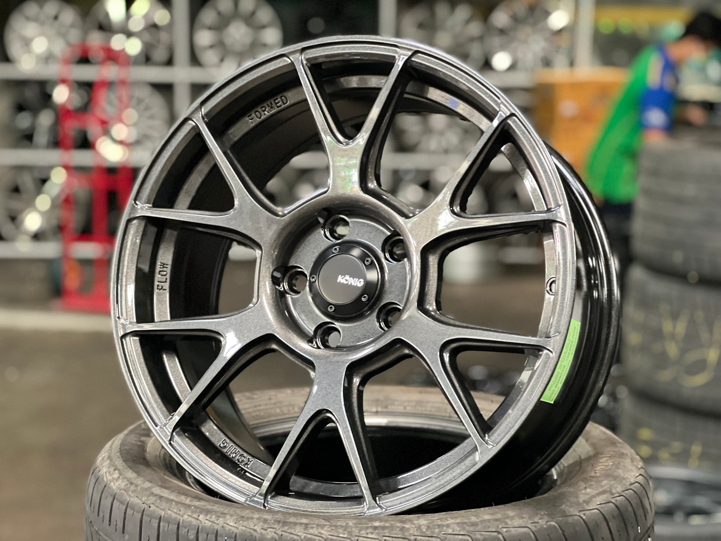 New 17X8 ET40 Konig Ampliform Rim (4 wheel) Gloss Gunmetal 5X114.3