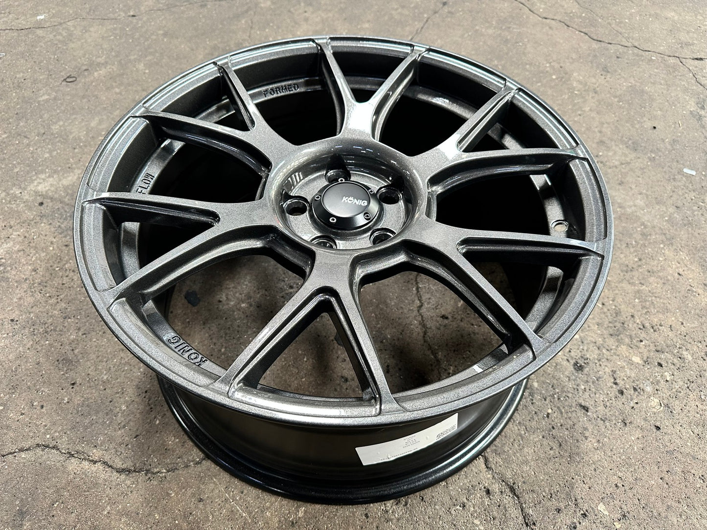 New 18X8.5 ET43 Konig Ampliform Rim (4 wheel) Gloss Gunmetal 5X108