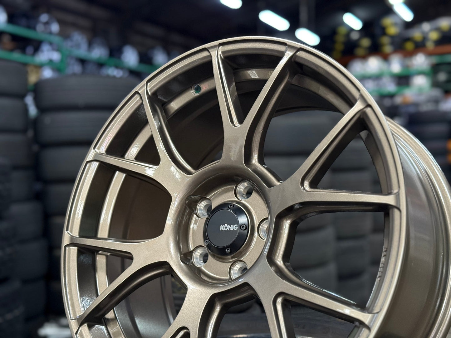 New 18X8.5 ET43 Konig Ampliform Rim (4 wheel) Gloss Bronze 5X112