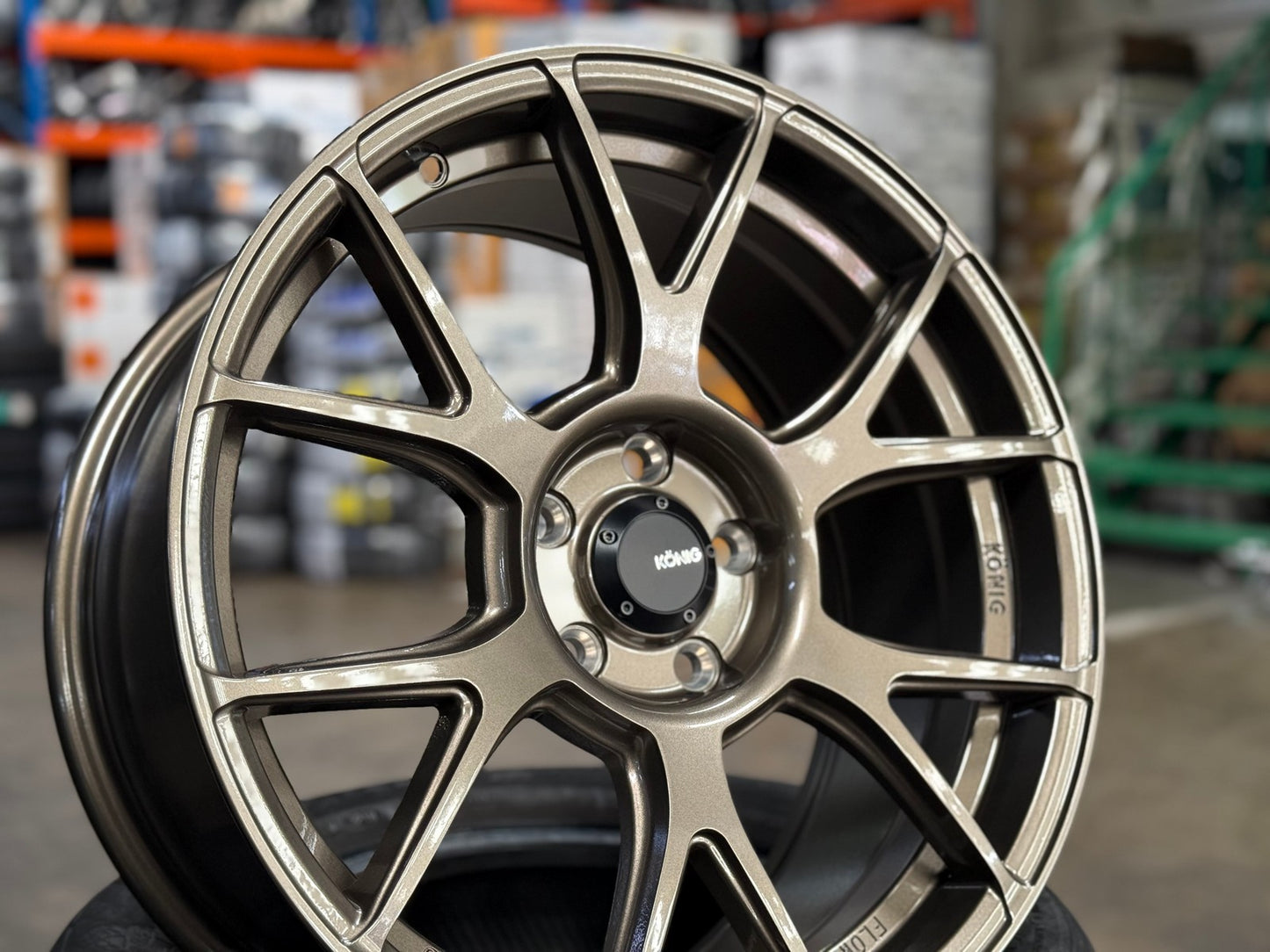 New 18X8.5 ET43 Konig Ampliform Rim (4 wheel) Gloss Bronze 5X112