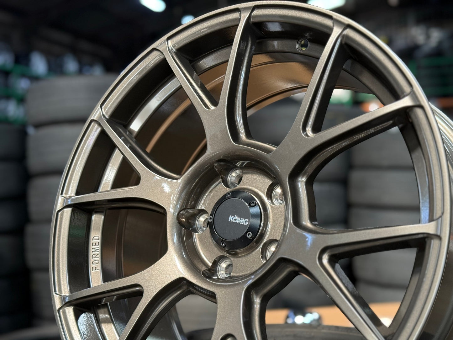 New 18X8.5 ET35 Konig Ampliform Rim (4 wheel) Gloss Bronze 5X114.3