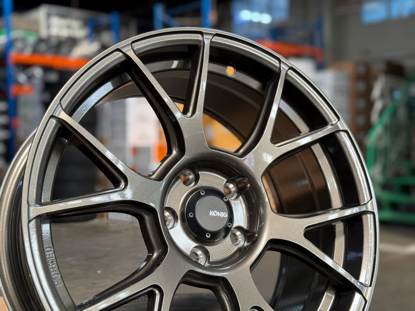 New 18X8.5 ET35 Konig Ampliform Rim (4 wheel) Gloss Bronze 5X114.3