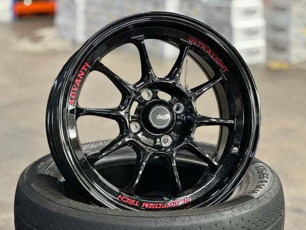 New 15X7 ET35 Advanti Tallo Rim (4 wheel) Gloss Black 4X100