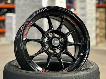 New 15X7 ET35 Advanti Tallo Rim (4 wheel) Gloss Black 4X100