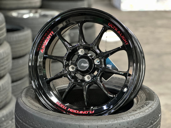 New 15X7 ET35 Advanti Tallo Rim (4 wheel) Gloss Black 4X100