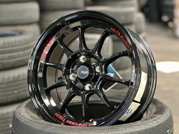 New 15X7 ET35 Advanti Tallo Rim (4 wheel) Gloss Black 4X100