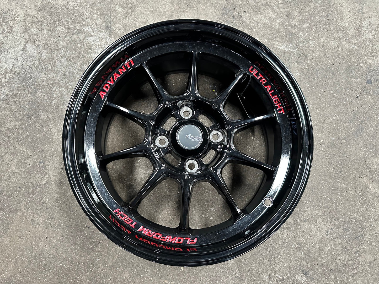New 15X7 ET35 Advanti Tallo Rim (4 wheel) Gloss Black 4X100