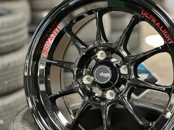 New 15X7 ET35 Advanti Tallo Rim (4 wheel) Gloss Black 4X100