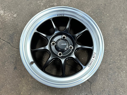 New 15X7.5 ET35 Konig Countergram Rim (4 wheel) Matt Black 4X100