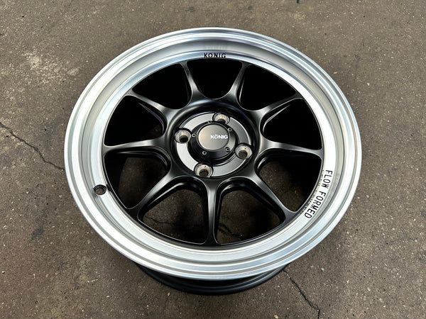 New 15X7.5 ET35 Konig Countergram Rim (4 wheel) Matt Black 4X100