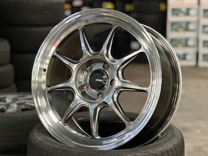 New 18X8.5 ET35 Konig Countergram Rim (4 wheel) Gloss Silver 5X114.3