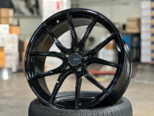 New 20X8.5 ET40 Advanti Hybris Rim (4 wheel) Gloss Black 5X114.3