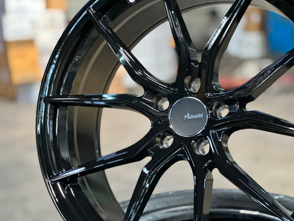 New 20X8.5 ET40 Advanti Hybris Rim (4 wheel) Gloss Black 5X114.3