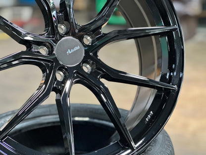New 20X8.5 ET40 Advanti Hybris Rim (4 wheel) Gloss Black 5X114.3