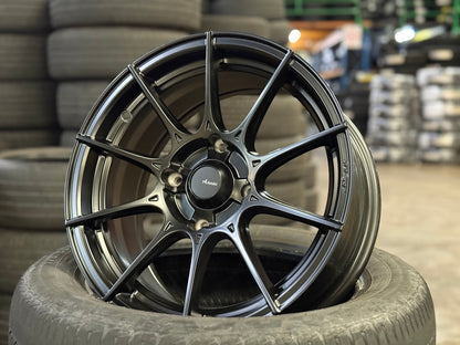 New 15X7 ET35 Advanti Storm S1 Rim (4 wheel) Matt Black 4X114.3